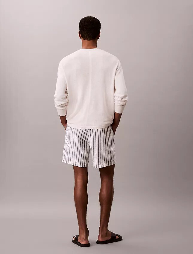 Linen Blend Stripe Shorts Linen Blend Stripe Shorts