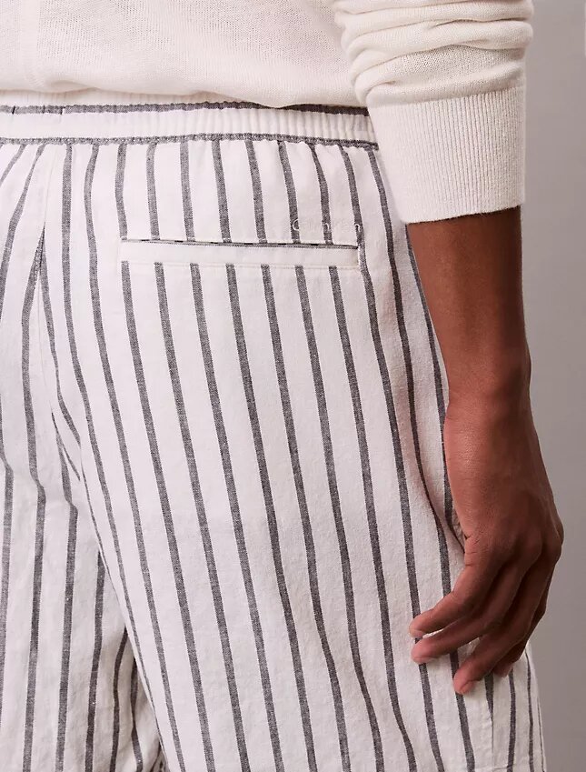 Linen Blend Stripe Shorts Linen Blend Stripe Shorts