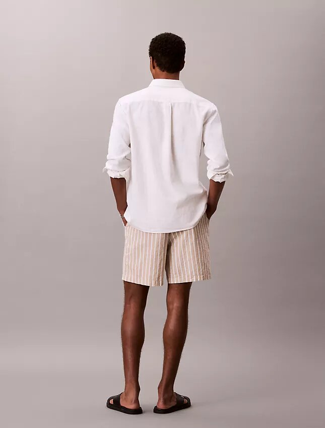 Linen Blend Stripe Shorts Linen Blend Stripe Shorts