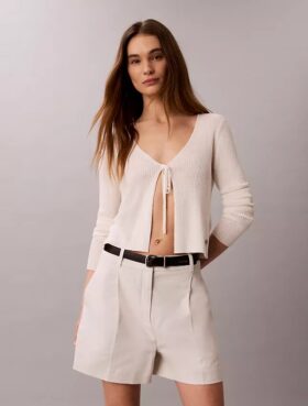 Linen Blend Tailored Shorts