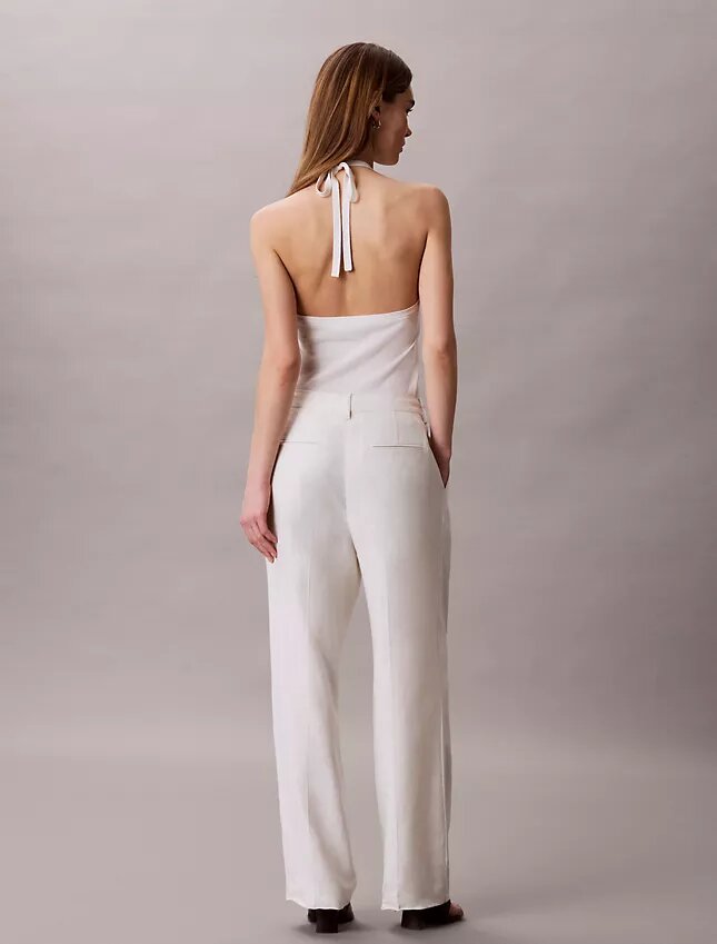 Linen Blend Tailored Wide Leg Pants Linen Blend Tailored Wide Leg Pants