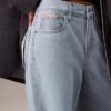 Linen Blend Wide Leg Jeans