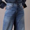 Linen Blend Wide Leg Jeans