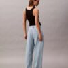 Linen Blend Wide Leg Jeans