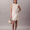 Linen Cotton Blend Asymmetrical Skirt
