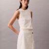 Linen Cotton Blend Asymmetrical Skirt