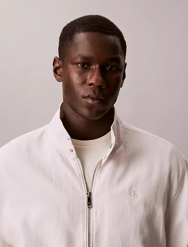 Linen Cotton Mock Neck Jacket Linen Cotton Mock Neck Jacket