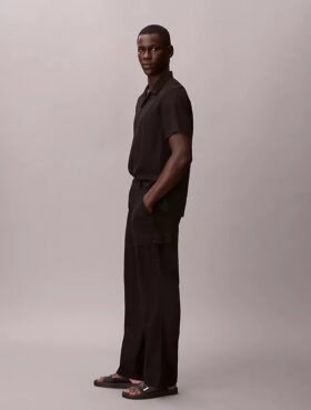 Linen Cotton Relaxed Straight Cargo Pants