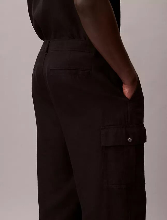 Linen Cotton Relaxed Straight Cargo Pants Linen Cotton Relaxed Straight Cargo Pants