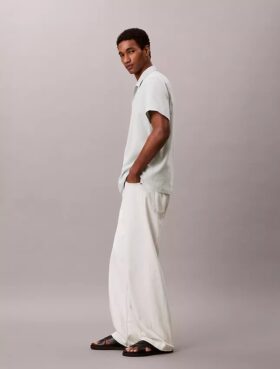 Linen Cotton Short Sleeve Button-Down Shirt