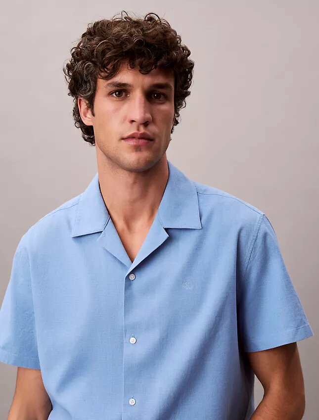 Linen Cotton Short Sleeve Button-Down Shirt Linen Cotton Short Sleeve Button-Down Shirt