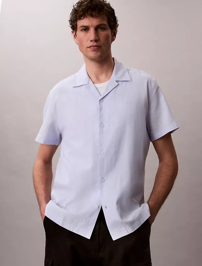 Linen Cotton Short Sleeve Button-Down Shirt Linen Cotton Short Sleeve Button-Down Shirt