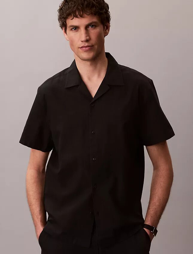 Linen Cotton Short Sleeve Button-Down Shirt Linen Cotton Short Sleeve Button-Down Shirt