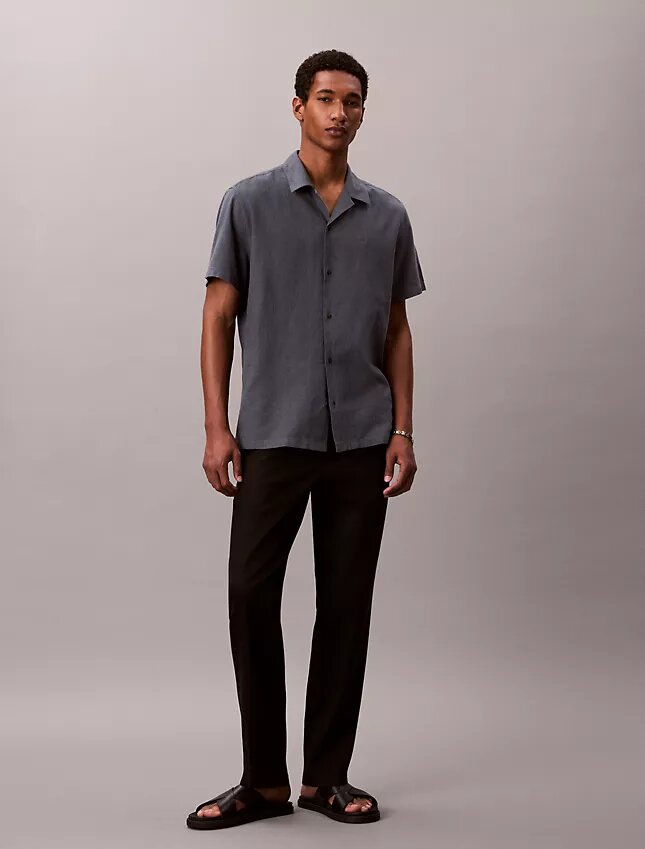 Linen Cotton Short Sleeve Button-Down Shirt Linen Cotton Short Sleeve Button-Down Shirt