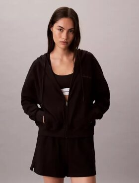 Logo Cotton Jersey Full Zip Hoodie Logo Cotton Jersey Full Zip Hoodie
