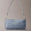 Logo Denim Convertible Shoulder Bag