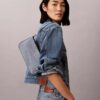 Logo Denim Convertible Shoulder Bag