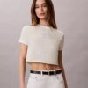 Logo Graphic Cropped Ringer T-Shirt