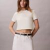 Logo Graphic Cropped Ringer T-Shirt