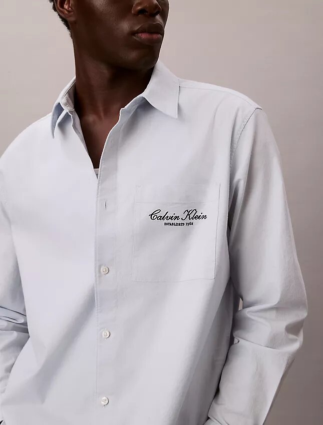 Logo Graphic Washed Oxford Button-Down Shirt Logo Graphic Washed Oxford Button-Down Shirt