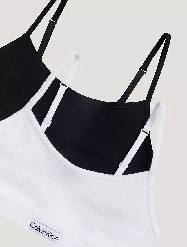 Logo Rib 2-Pack Cropped Bralette Logo Rib 2-Pack Cropped Bralette