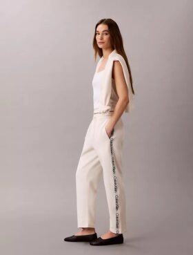 Logo Tape Barrel Pants