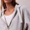 Logo Tape Fleece Zip Relaxed Hoodie