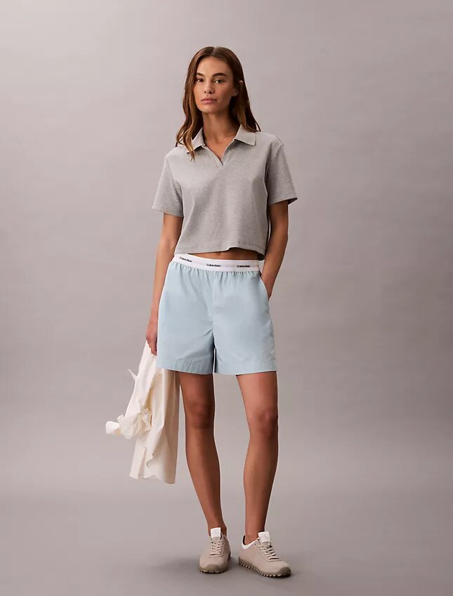 Logo Waistband Cotton Shorts Logo Waistband Cotton Shorts