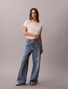 Low Rise Belted Baggy Jeans
