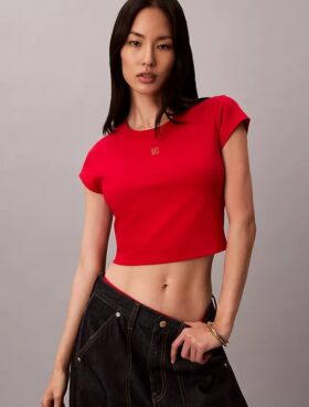 Lunar New Year Emblem Logo Crop T-Shirt