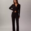 Lurex Merino Wool Blend Flared Pants