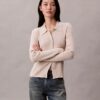 Lurex Merino Wool Blend Rib Cardigan