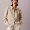 Lyocell Roll Tab Button-Down Shirt