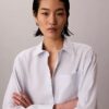 Lyocell Roll Tab Button-Down Shirt