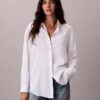 Lyocell Roll Tab Button-Down Shirt