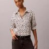 Lyocell Roll Tab Button-Down Shirt