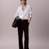 Lyocell Roll Tab Button-Down Shirt