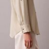 Lyocell Roll Tab Button-Down Shirt