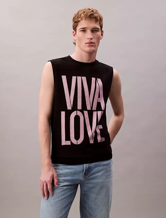 Marc Hundley Pride Viva Love Relaxed Tank Top Marc Hundley Pride Viva Love Relaxed Tank Top