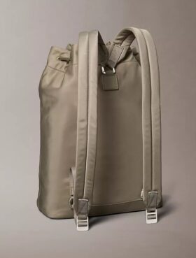 Matte Nylon Drawstring Backpack