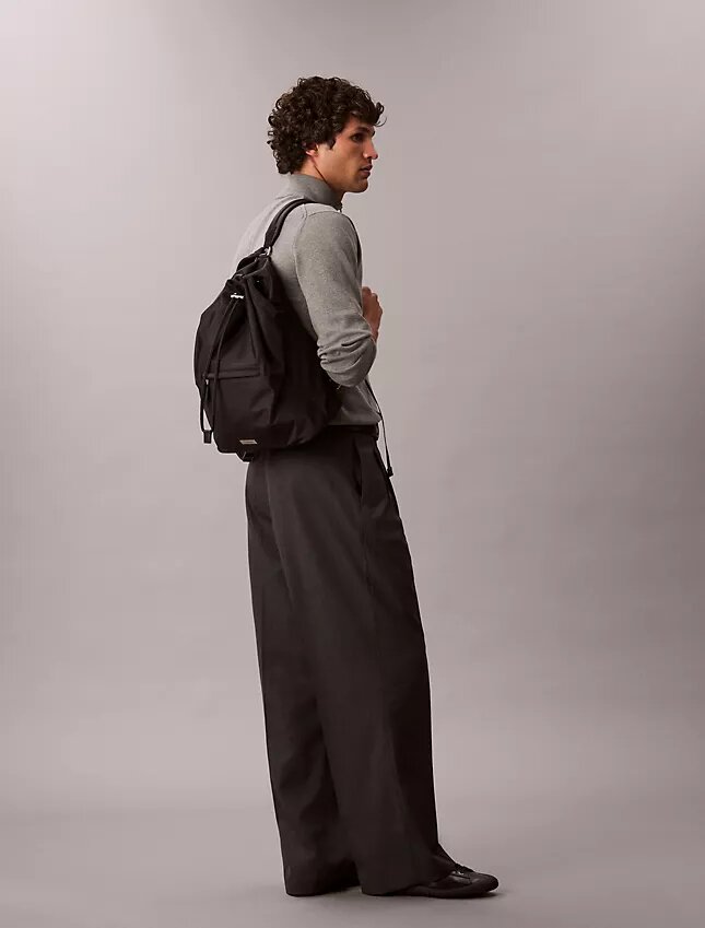 Matte Nylon Drawstring Backpack Matte Nylon Drawstring Backpack