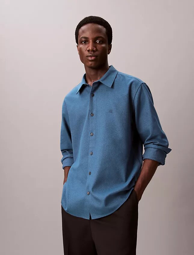 Melange Flannel Relaxed Button-Down Shirt Melange Flannel Relaxed Button-Down Shirt
