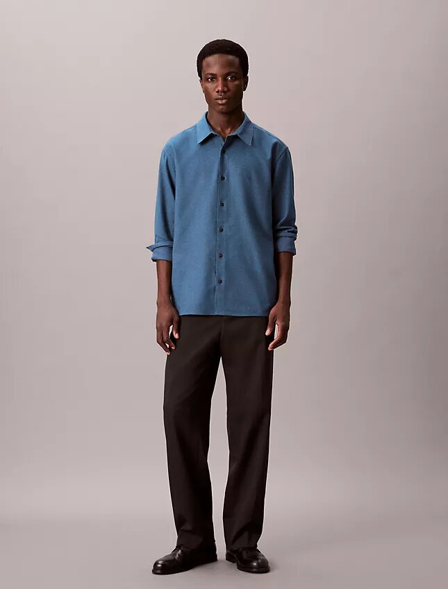 Melange Flannel Relaxed Button-Down Shirt Melange Flannel Relaxed Button-Down Shirt