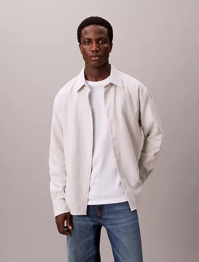 Melange Flannel Relaxed Button-Down Shirt Melange Flannel Relaxed Button-Down Shirt