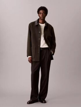 Melton Wool Blend Car Coat
