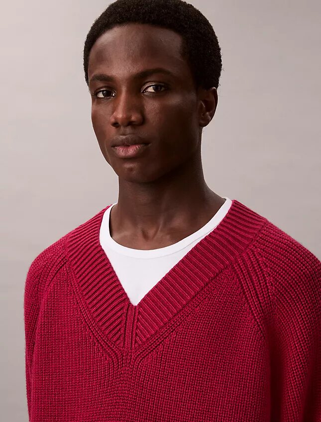 Merino Wool Blend Relaxed V-Neck Sweater Merino Wool Blend Relaxed V-Neck Sweater