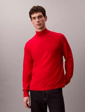 Merino Wool Mock Neck Sweater
