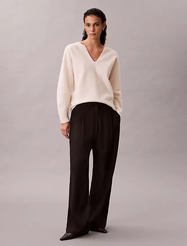 Merino Wool Relaxed V-Neck Sweater Merino Wool Relaxed V-Neck Sweater