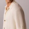 Mesh Stitch Button-Down Sweater