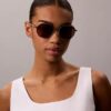 Metal Modified Rectangle Sunglasses